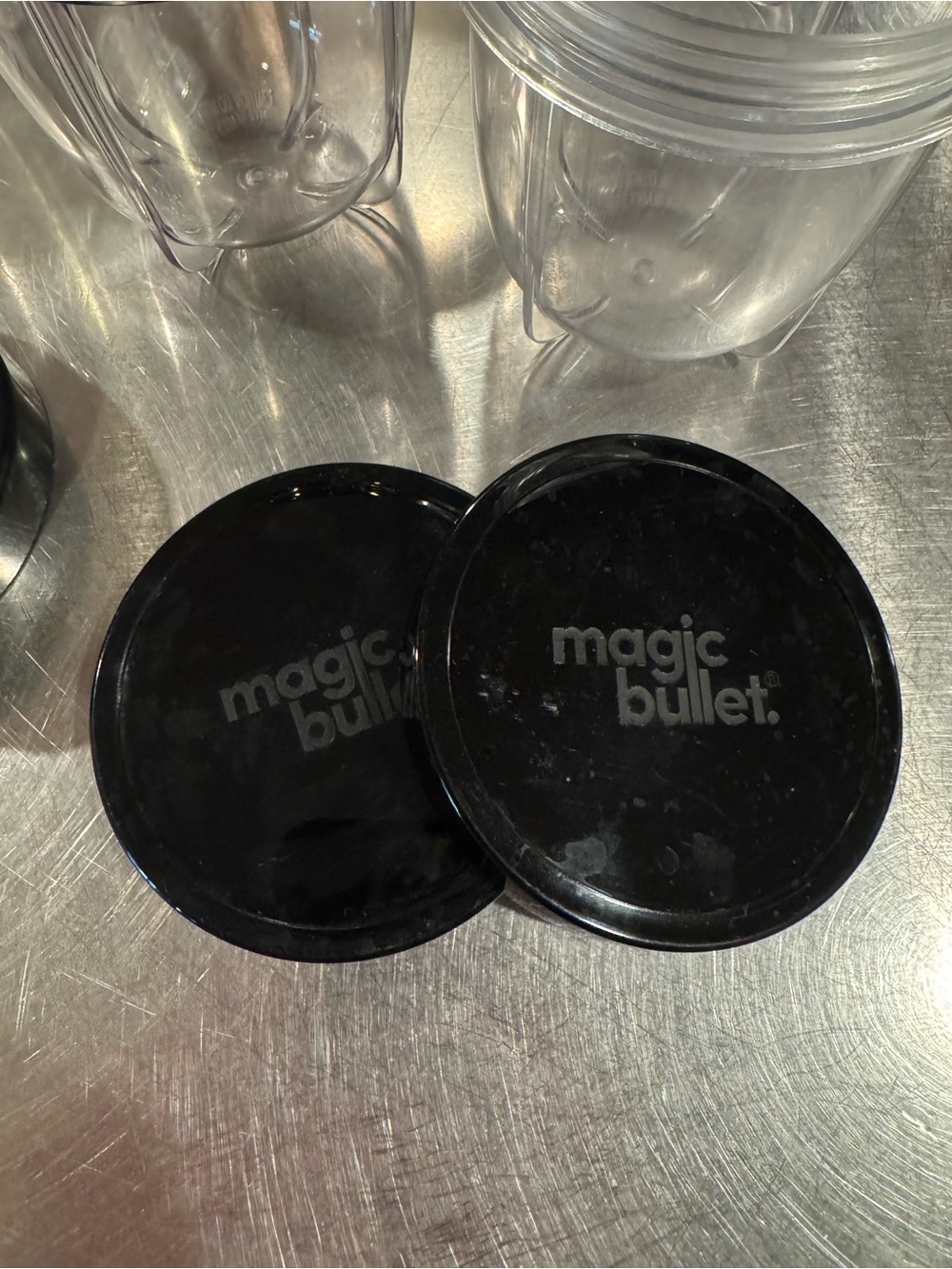 Magic Bullet Brand Clear Cups and Black Lids Replacement Set - Picture 4 of 7
